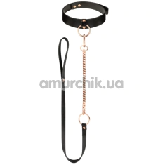 Ошейник с поводком Rosy Gold Nouveau Collar With Leash, черный - Фото №1