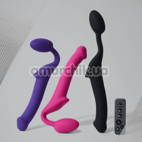 Безремневой страпон с вибрацией Strap-On-Me Vibrating Bendable Strap-On L, розовый