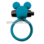 Эрекционное кольцо c вибрацией Virgite Vibrating Ring E6, бирюзовое - Фото №1