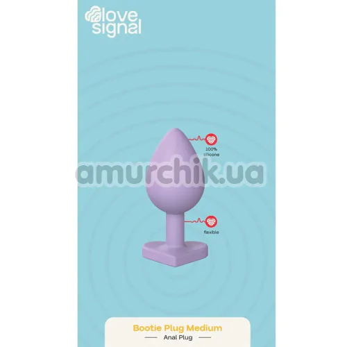 Анальна пробка Love Signal Heart Plug Medium, бузкова