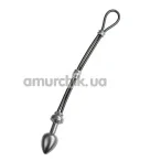 Эрекционное кольцо с анальной пробкой Malesation Cock-Grip mit Alu-Plug klein, серебряное - Фото №1