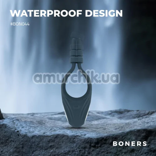 Віброкільце для члена Boners Adjustable Cock Ring, синє