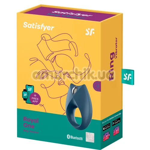 Виброкольцо Satisfyer Royal One Ring Vibrator, синее