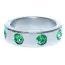 Ерекційне кільце з зеленими кристалами Boss Series Metal Ring Diamonds Large, срібне - Фото №4