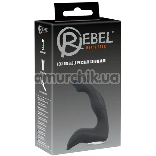 Вібростимулятор простати Rebel Mens Gear Rechargeable Prostate Stimulator, чорний