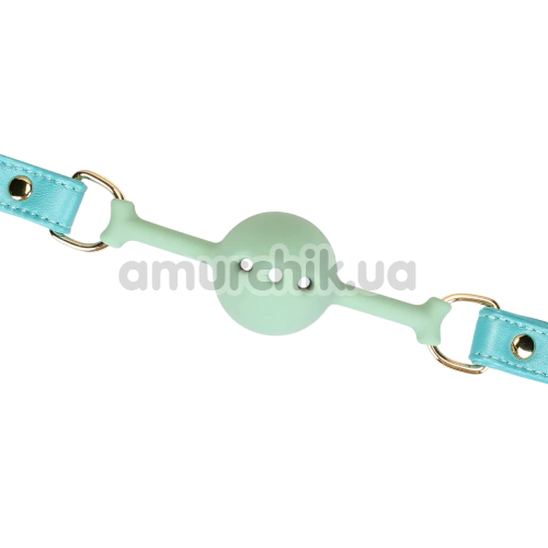Кляп Liebe Seele Siren's Cove Lamb Leather Ball Gag With Velvet Lining, голубой