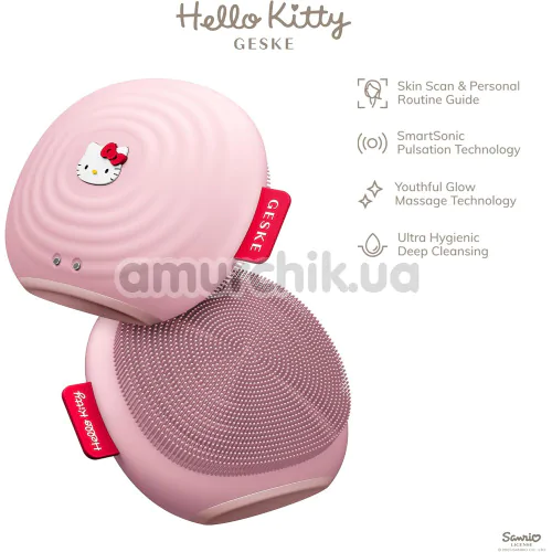 Ультразвуковая щетка для лица Geske Sonic Facial Brush 4 in 1 - Hello Kitty, светло-розовая