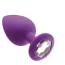Анальна пробка з прозорим кристалом Mai Attraction Pleasure Toys №48, фіолетова - Фото №1