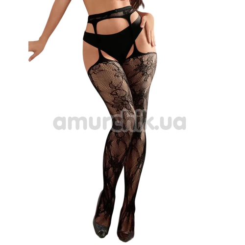 Колготки Star Night Pantyhose With Floral Lace, чорні