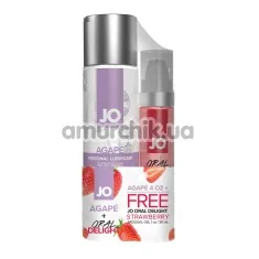 Набор из лубриканта JO Women Agape и возбуждающего геля JO Oral Delight Strawberry - Фото №1