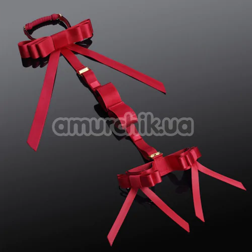 Бондажный набор Upko Bowknot Hogtie Portable Bondage Gear, красный