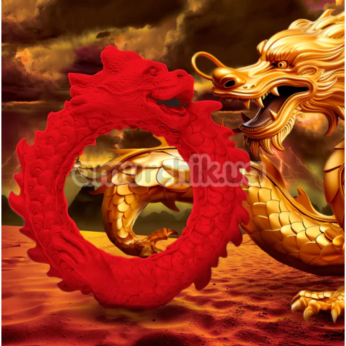 Эрекционное кольцо Creature Cocks Rise Of The Dragon, красное