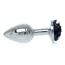 Анальная пробка с черной розочкой Exclusivity Jewellery Silver Rose Plug, серебряная - Фото №3