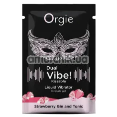 Збуджуючий гель з ефектом вібрації Orgie Dual Vibe! Liquid Vibrator Strawberry Gin and Tonic - полуничний джин і тонік, 1 мл - Фото №1