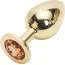 Анальна пробка з помаранчевим кристалом SWAROVSKI Steel Jewel Plug, золота