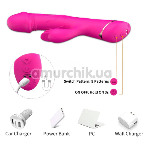 Вібратор Boss Series Rabbit Vibrator Rubberco, рожевий