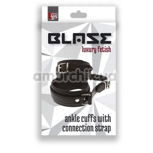 Поножи Blaze Luxury Fetish Ancle Cuffs With Connection Strap, черные