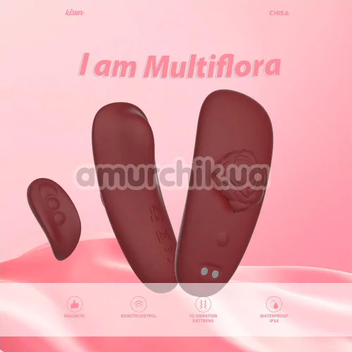 Клиторальный вибратор Kissen Multiflora, бордовый