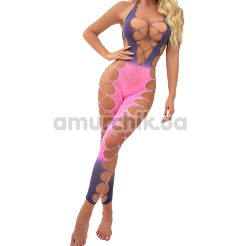 Комбинезон Star Night Hollow Out Gradient Bodystocking, фиолетово-розовый