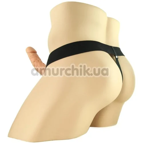 Порожній страпон Fetish Fantasy Series 7 Hollow Strap-On with Balls, тілесний