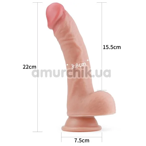 Фаллоимитатор Dual-Layered Silicone Nature Cock LV4004, светло-телесный