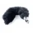 Анальна пробка з чорним хвостиком Boss Series Fox Tail XL, срібна - Фото №1