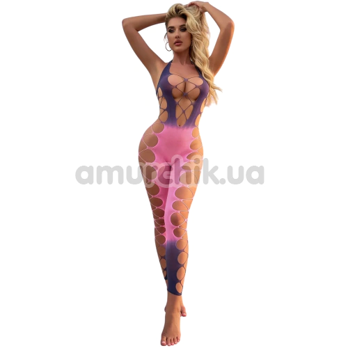 Комбинезон Star Night Hollow Out Gradient Bodystocking, фиолетово-розовый - Фото №1