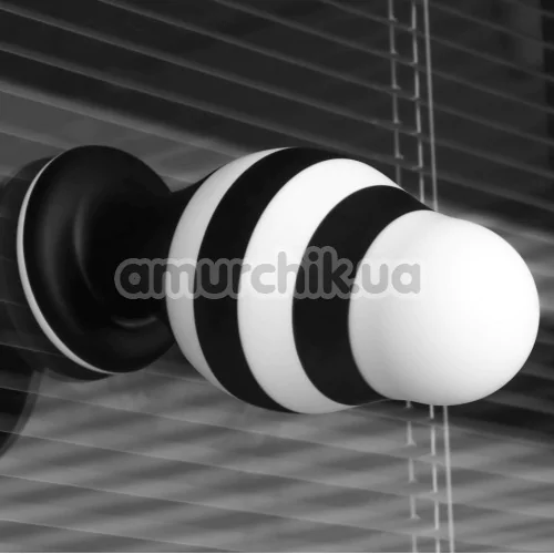 Анальна пробка Love Toy X-Missioner Butt Plug 6.5, чорно-біла