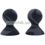Вакуумні стимулятори для сосків Sportsheets Velvet Noir Silicone Nipple Suckers, чорно-сірі - Фото №1