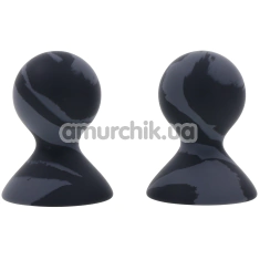 Вакуумні стимулятори для сосків Sportsheets Velvet Noir Silicone Nipple Suckers, чорно-сірі - Фото №1