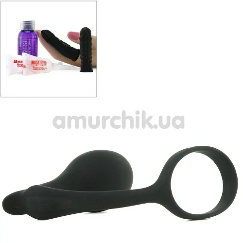 Эрекционное кольцо со стимулятором простаты Anal Fantasy Collection Ass-Gasm Cockring Plug, черное