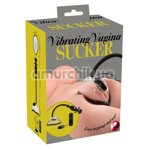 Вакуумная помпа для вагины с вибрацией Vibrating Vagina Sucker, прозрачная