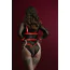 Портупея Feral Feelings Body Harness With Cuffs, красная - Фото №4