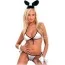 Костюм официантки-кролика Pussy: трусики-стринги + бюстгальтер + ушки + манжеты