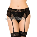 Комплект Star Night Tender Bow Mesh Garter Belt, чорний: пояс для панчіх + трусики-стрінги - Фото №1