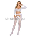 Комплект Bodystocking 2078, белый: топ + колготки - Фото №1