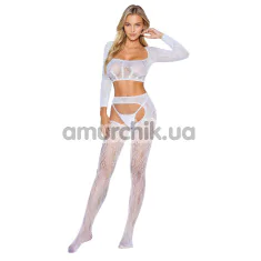 Комплект Bodystocking 2078, белый: топ + колготки - Фото №1