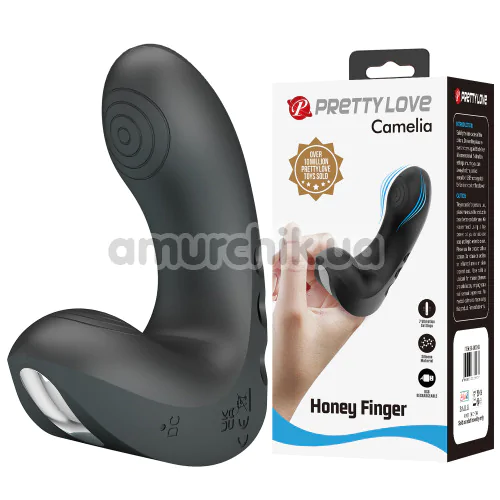 Вибратор на палец Pretty Love Camelia Honey Finger, черный