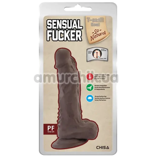 Фаллоимитатор T-skin ReaL Sensual Fucker, коричневый