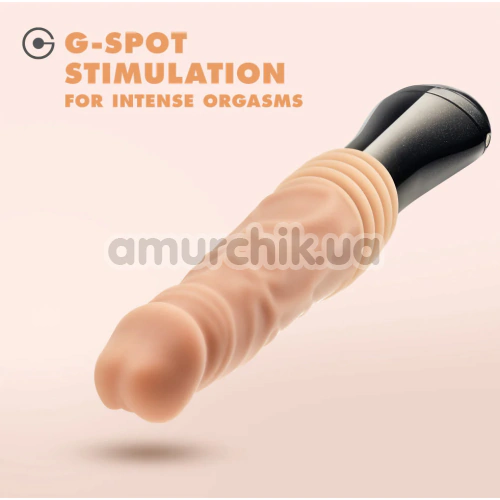 Вибратор с ротацией и толчками Dr. Skin Silicone Dr. Knight 5, телесный