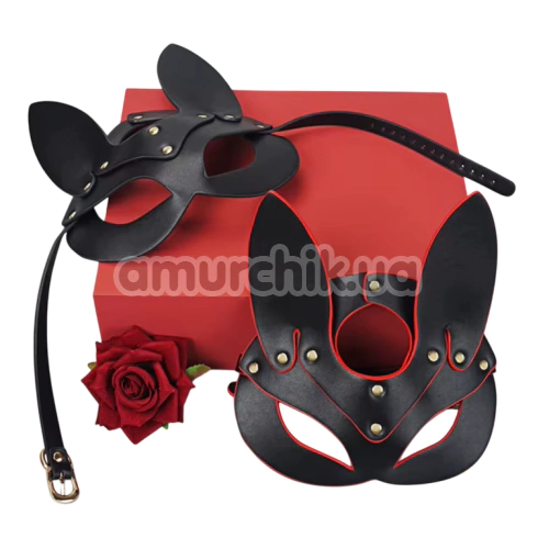 Маска лисички Roomfun Fox Mask, черно-красная