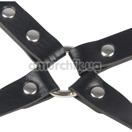 Гартери з фіксаторами для рук Star Night BDSM Garter Belt With Handcuffs And Restraints, чорні
