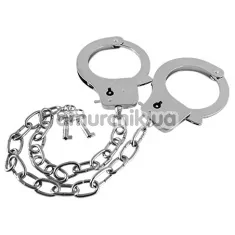 Наручники Metal Handcuffs Long Chain, серебряные - Фото №1