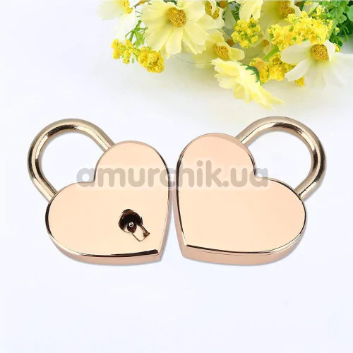 Набор из 2 замков с ключами Liebe Seele Heart-Shaped Lock, золотой