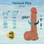 Вибратор с толчками, ротацией и подогревом Natural Play Thrusting Dildo with Swing Motion and Heating D6, телесный - Фото №13