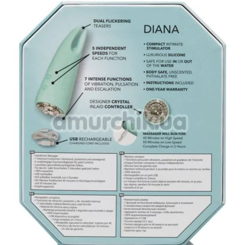 Клиторальный вибратор Pave Diana, бирюзовый