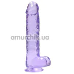Фаллоимитатор Realrock Crystal Clear Dildo Realistic 9, фиолетовый - Фото №1