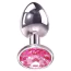 Анальна пробка з рожевим кристалом Adam & Eve Pink Gem Anal Plug Small, срібна - Фото №2