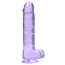Фаллоимитатор Realrock Crystal Clear Dildo Realistic 9, фиолетовый - Фото №1