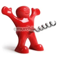 Штопор для вина Happy Man Corkscrew, червоний - Фото №1